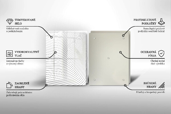 Glass chopping board Modern Line pattern