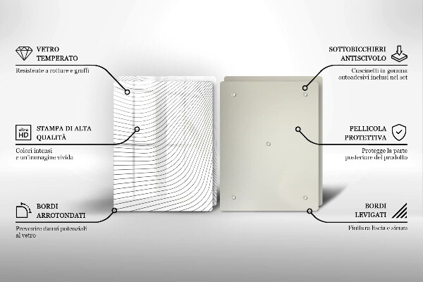 Glass chopping board Modern Line pattern