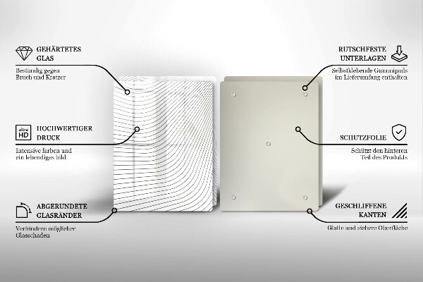 Glass chopping board Modern Line pattern