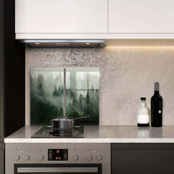 Glass chopping board Landscape of a hazy forest