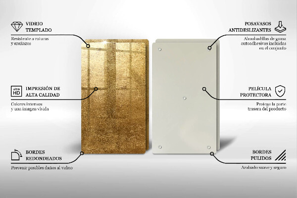 Glass chopping board Gold texture background