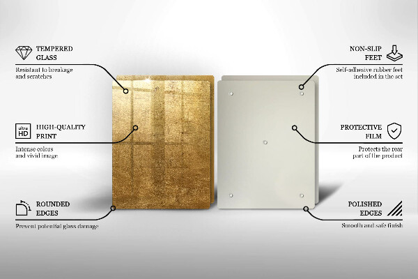 Glass chopping board Gold texture background