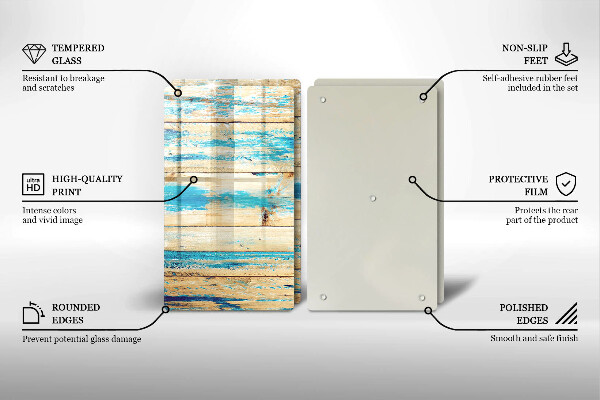 Glass chopping board Retro boards wood