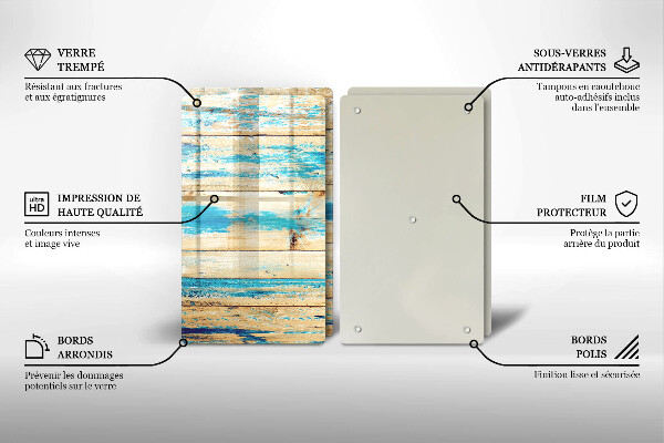 Glass chopping board Retro boards wood