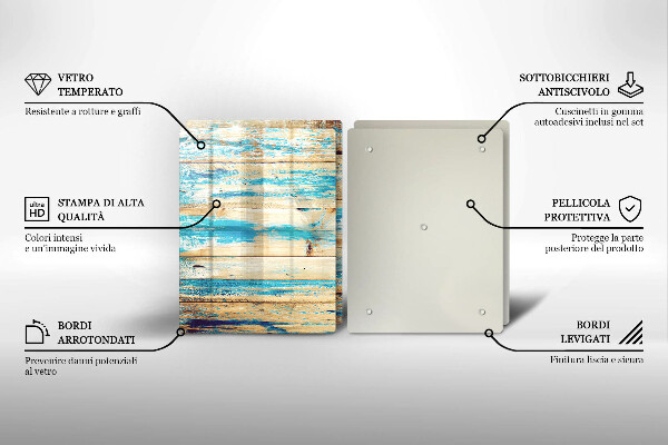Glass chopping board Retro boards wood