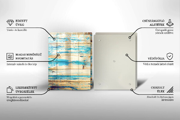 Glass chopping board Retro boards wood