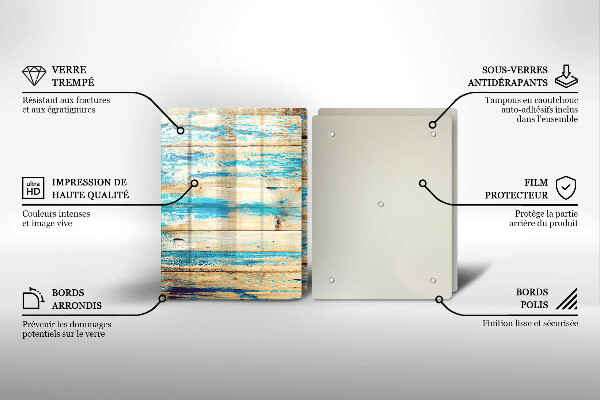 Glass chopping board Retro boards wood