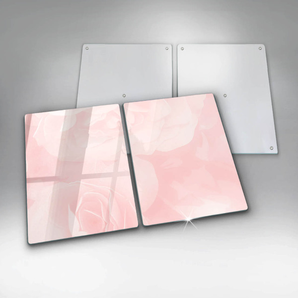 Glass chopping board Pastel background roses