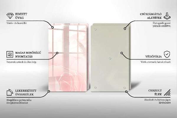Glass chopping board Pastel background roses