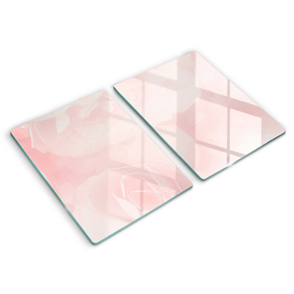 Glass chopping board Pastel background roses