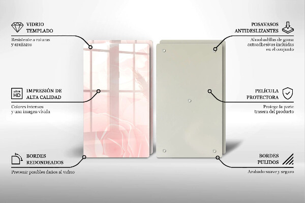 Glass chopping board Pastel background roses