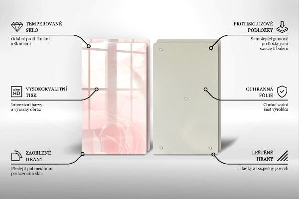 Glass chopping board Pastel background roses