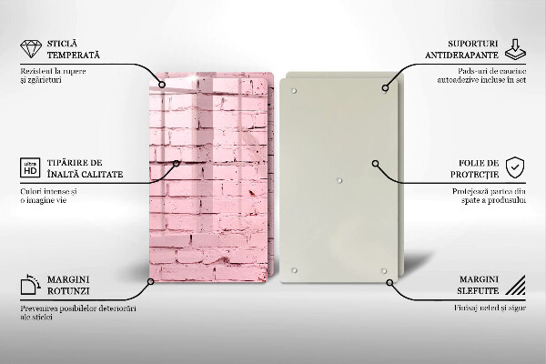 Glass chopping board Pastel wall bricks