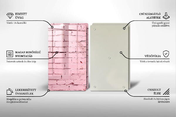 Glass chopping board Pastel wall bricks