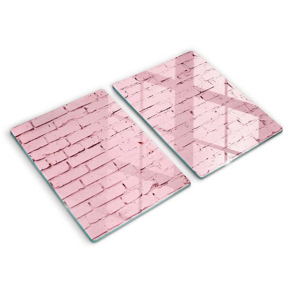 Glass chopping board Pastel wall bricks