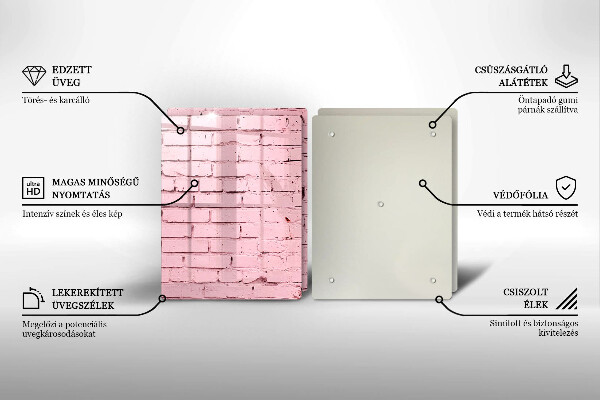 Glass chopping board Pastel wall bricks