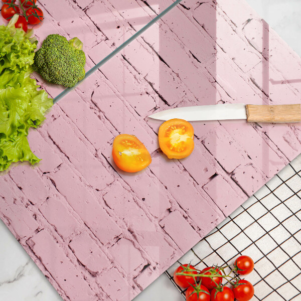 Glass chopping board Pastel wall bricks
