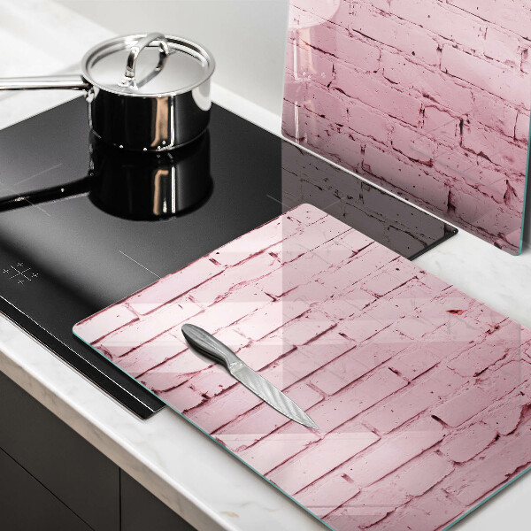 Glass chopping board Pastel wall bricks