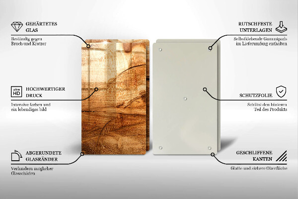 Glass chopping board Wooden board texture