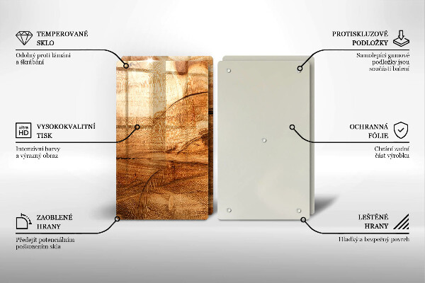 Glass chopping board Wooden board texture