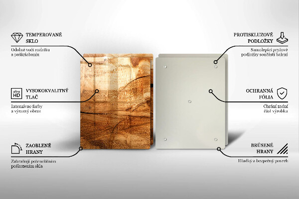 Glass chopping board Wooden board texture