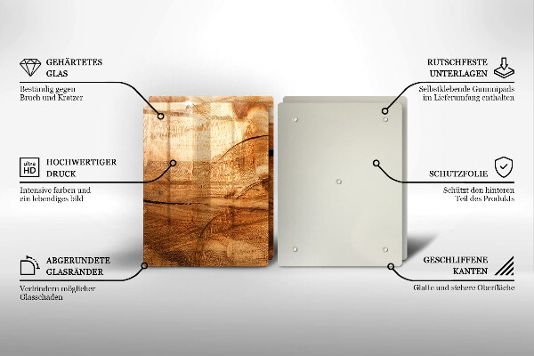 Glass chopping board Wooden board texture