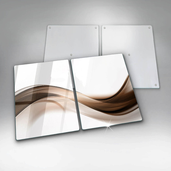 Glass chopping board Abstraction brown lines