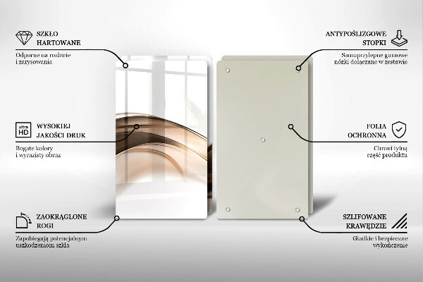 Glass chopping board Abstraction brown lines