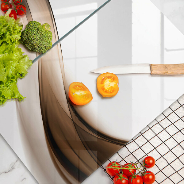 Glass chopping board Abstraction brown lines