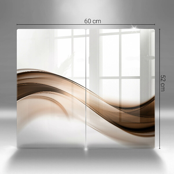 Glass chopping board Abstraction brown lines