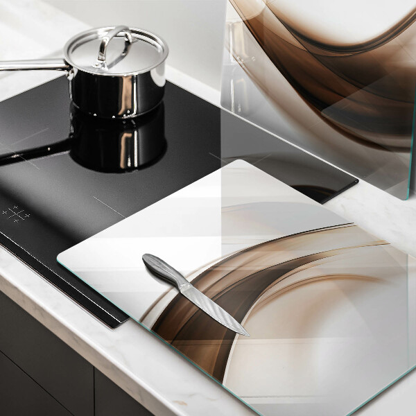Glass chopping board Abstraction brown lines