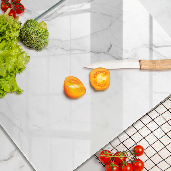 Glass chopping board Marble stone background