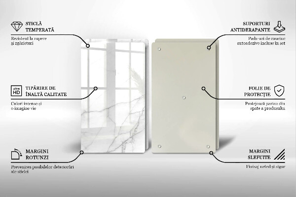 Glass chopping board Marble stone background