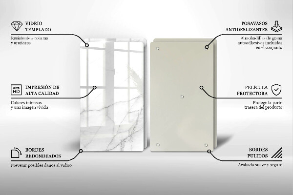 Glass chopping board Marble stone background