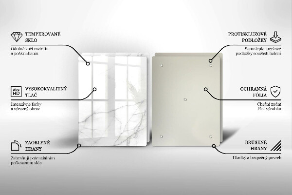 Glass chopping board Marble stone background