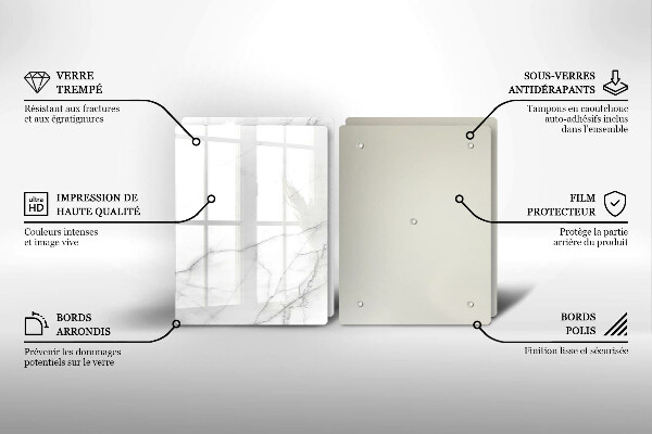 Glass chopping board Marble stone background