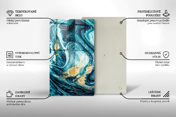 Worktop saver Blue abstraction gold