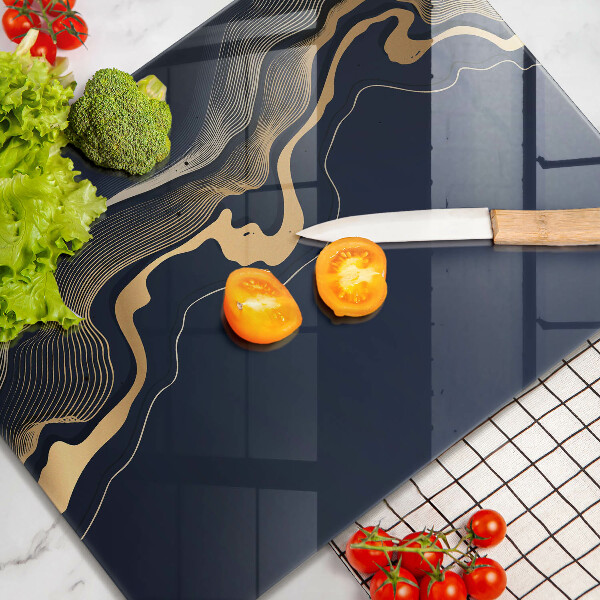 Cutting board Abstraction golden lines