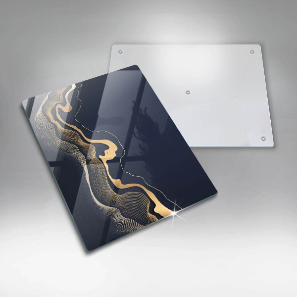 Cutting board Abstraction golden lines