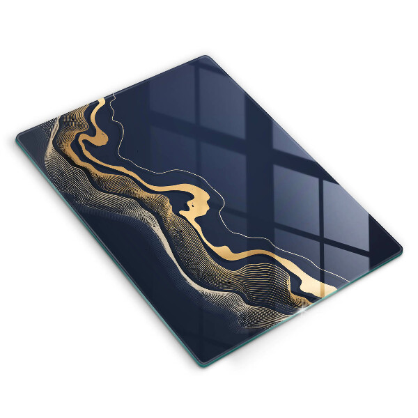 Cutting board Abstraction golden lines