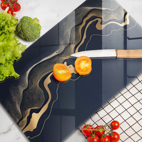 Cutting board Abstraction golden lines