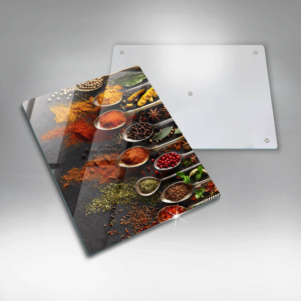 Cutting board Spoons with spices