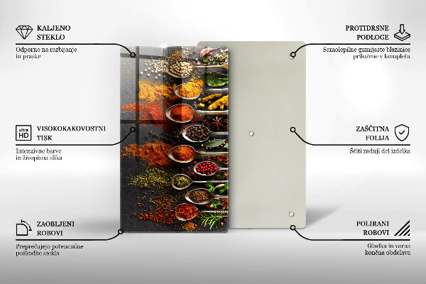 Cutting board Spoons with spices