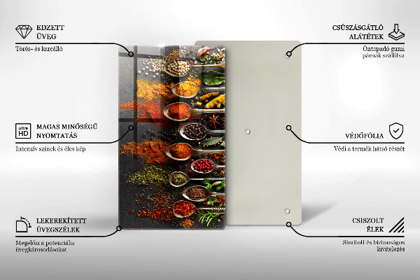 Cutting board Spoons with spices