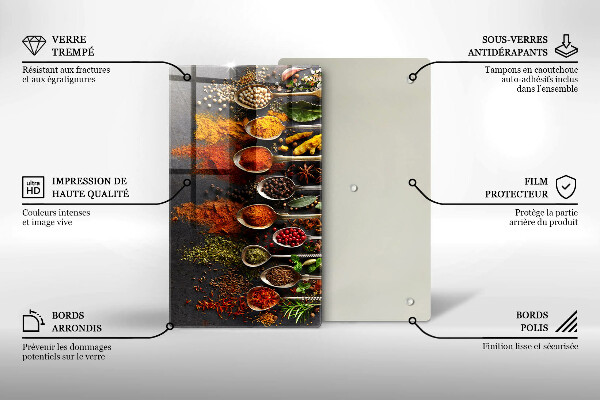 Cutting board Spoons with spices