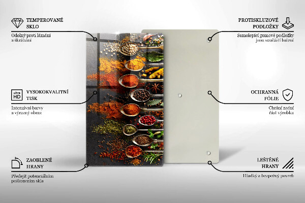 Cutting board Spoons with spices