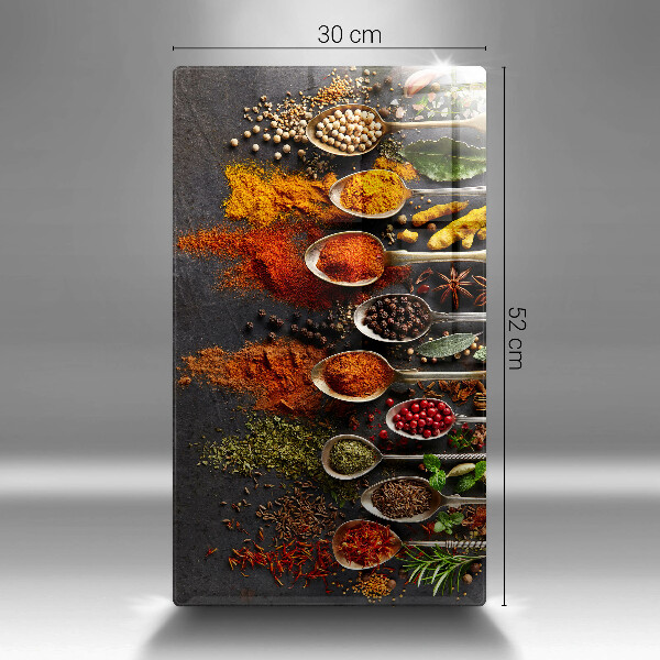 Cutting board Spoons with spices