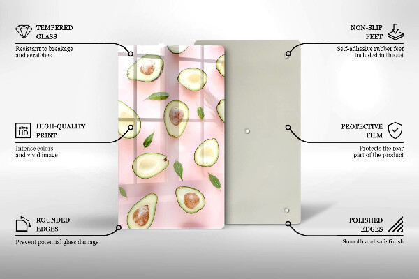 Cutting board Avocado pattern