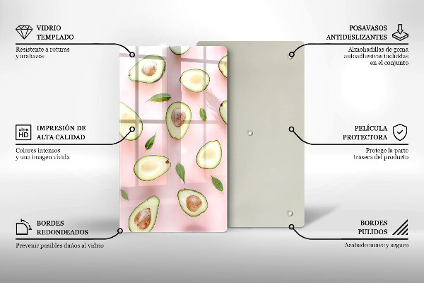 Cutting board Avocado pattern