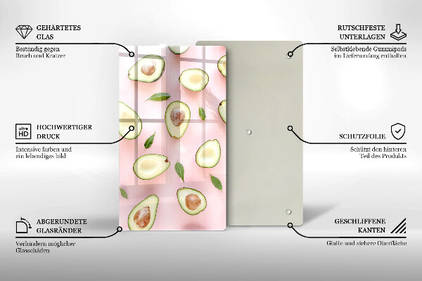 Cutting board Avocado pattern